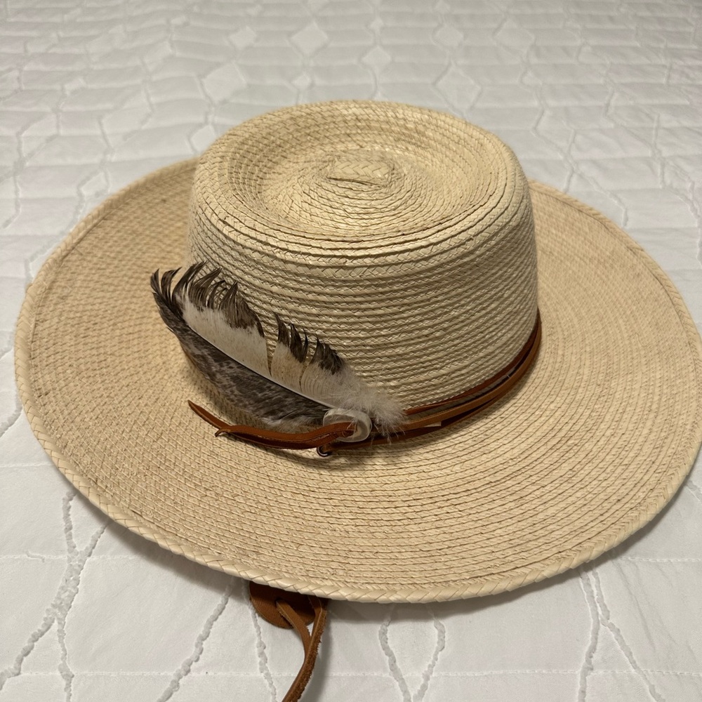 Sunbody Sing Hat Wide brim Palm Leaf Hat 7 1/4